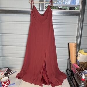 NEW Jenny Yoo Red Sleeveless Cowl Neck Maxi Dress